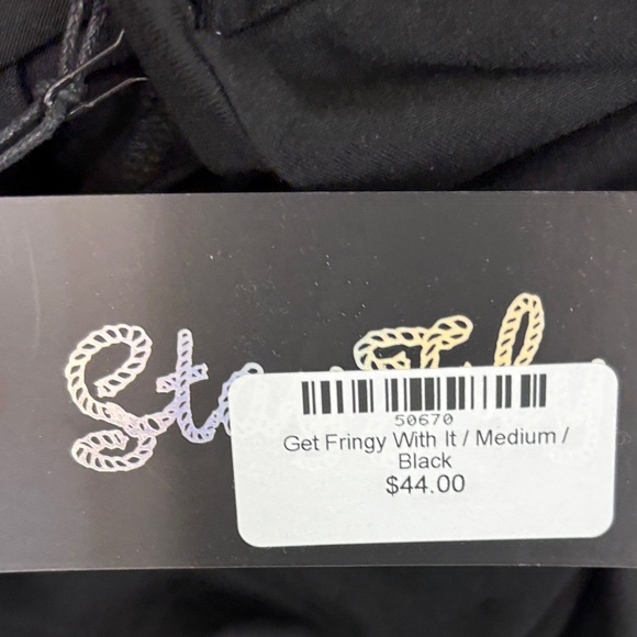 Black Short Sleeve Tee with Relaxed Fit and Decorative Shoulders - Picture 4 of 4